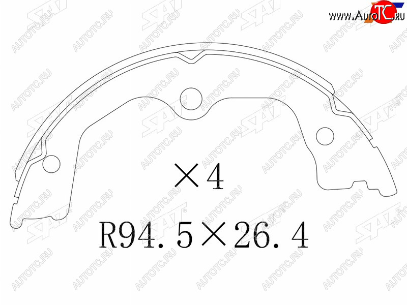 1 599 р. Колодки барабанные задние RH-LH SAT  Honda Accord  8 седан CU (2008-2013)