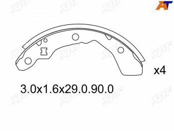 1 479 р. Колодки тормозные задние RH-LH SAT    Honda Logo (1996-2001). Увеличить фотографию 1