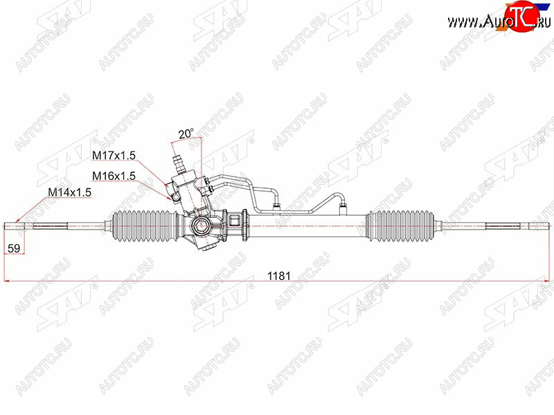 13 649 р. Рейка рулевая LHD SAT Toyota Corolla E110 седан рестайлинг (2000-2002)