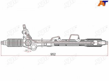 Рейка рулевая LHD SAT  Toyota (Тойота) Land Cruiser Prado (Лэнд)  J90 (1996-2002) J90 3 дв. дорестайлинг, 5 дв. дорестайлинг, 3 дв. рестайлинг, 5 дв. рестайлинг