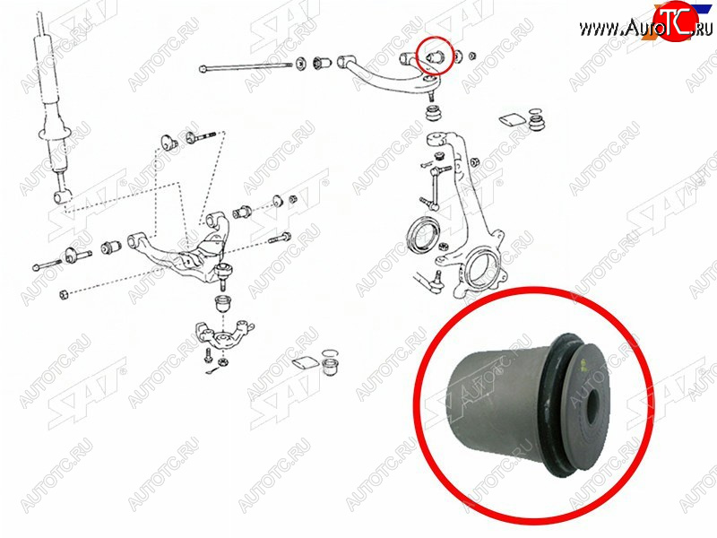 589 р. Сайлентблок переднего верхнего рычага TOYOTA LAND CRUISERLEXUS LX470 98-07 (ST-48632-60010)