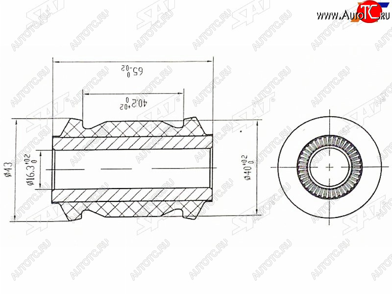 399 р. Сайлентблок переднего рычага передний TOYOTA AVENSISAURISBLADECOROLLARUMIONMARK X ZIORAV4 05 (ST-48654-02130)