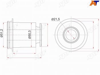 599 р. Сайлентблок переднего нижнего рычага FR SAT  Lexus GX460  J150 (2009-2022), Toyota 4Runner  N280 (2009-2024), Toyota Land Cruiser Prado  J150 (2009-2024). Увеличить фотографию 1