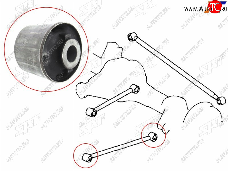 429 р. Сайлентблок задней нижней продольной тяги TOYOTA LAND CRUISER 100LEXUS LX470 98-07 (ST-48702-60100)