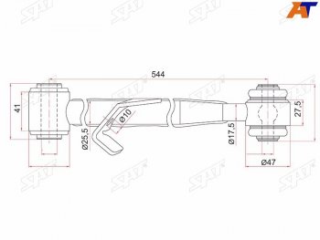 1 669 р. Тяга поперечная задней подвески нижняя TOYOTA RAV4 00-05CHERY TIGGO 06- LH (ST-48730-42020). Увеличить фотографию 1