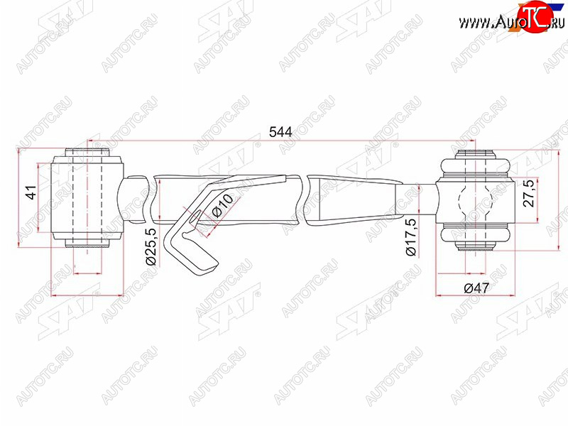 1 669 р. Тяга поперечная задней подвески нижняя TOYOTA RAV4 00-05CHERY TIGGO 06- LH (ST-48730-42020)