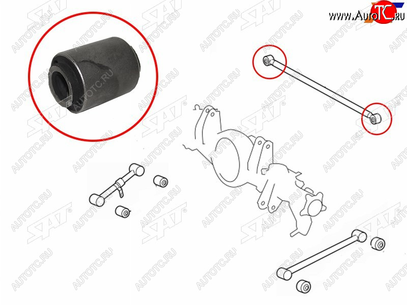 499 р. Сайлентблок заднего поперечного рычага (панара) TOYOTA LAND CRUISER 200LEXUS LX570 07- (ST-48740-60150-B)
