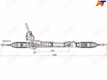 16 999 р. Рейка рулевая LHD SAT  Nissan Teana  3 L33 (2014-2020), Renault Duster  HS (2010-2021), Renault Kaptur (2016-2024). Увеличить фотографию 1