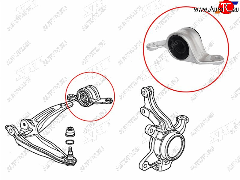 1 649 р. Сайлентблок переднего рычага задний HONDA CIVIC FK 06-12 LH (ST-51396-SMG-E03)