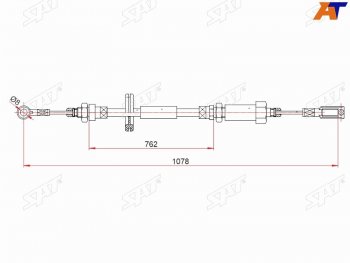 Трос ручного тормоза SAT  CITROEN (Ситроен) Jumper (Джампер) ( 230,  244) (1994-2006), Peugeot (Пежо) Boxer (Боксер)  250 (2006-2014)