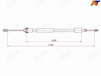 Трос ручника LH SAT   CITROEN (Ситроен) Berlingo (Берлинго)  B9 (2008-2016), Peugeot (Пежо) Partner (Партнер) ( M49/M59,  B9) (1997-2015)