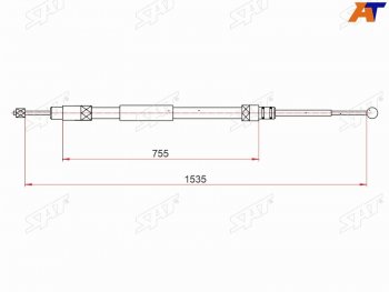 Трос ручного тормоза RH-LH SAT  BMW (БМВ) 3 серия ( E90,  E91) (2004-2012) E90, E91 седан дорестайлинг, универсал дорестайлинг, седан рестайлинг, универсал рестайлинг