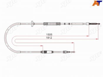 1 469 р. Трос ручника SAT   Audi A4 ( B5 8D2 седан,  B5 8D5 универсал,  B6) (1994-2006) дорестайлинг, дорестайлинг, 1-ый рестайлинг, 1-ый рестайлинг, 2-ой рестайлинг, 2-ой рестайлинг, седан, универсал. Увеличить фотографию 1