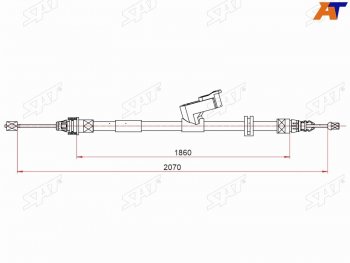 Трос ручного тормоза SAT Ford S-Max 1 дорестайлинг (2006-2010)