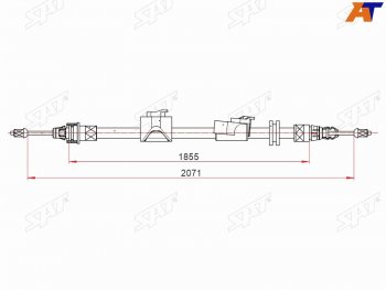 Трос ручного тормоза RH SAT Ford S-Max 1 дорестайлинг (2006-2010)