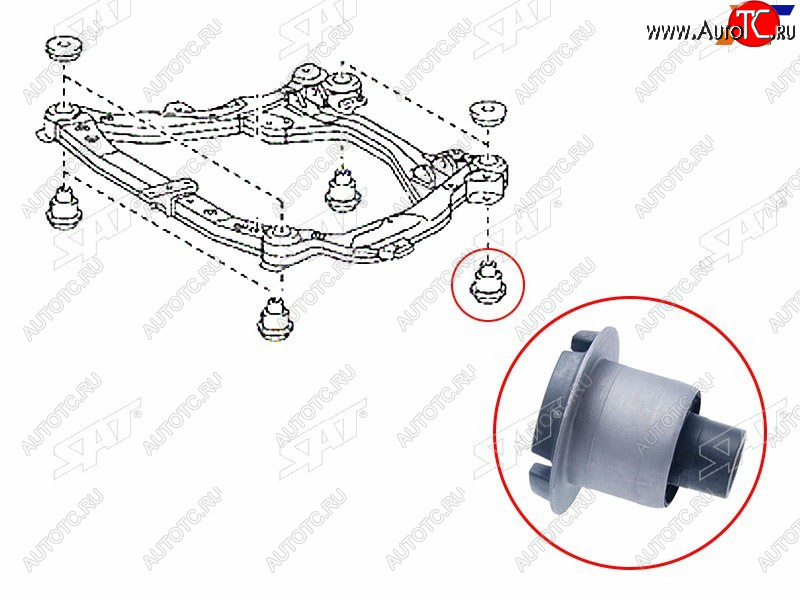 869 р. Сайлентблок подрамника задний TOYOTA CAMRY 06-15LEXUS ES240350 06- LH (ST-52217-33020)