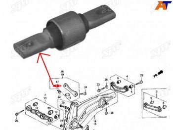 299 р. Сайлентблок RR верхнего поперечного рычага (ушастый) CR-V RD1 97-01CIVIC EK 95-00 (ST-52393-SR3-004). Увеличить фотографию 1