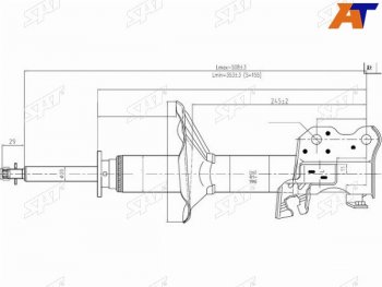 3 289 р. Стойка передняя LH SAT Nissan Sentra 5 B15 (2000-2006). Увеличить фотографию 1