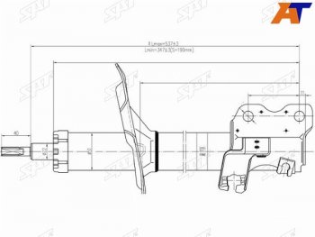 Стойка передняя LH SAT Nissan Tino V10 доресталийнг (1998-2003)