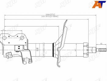 Стойка передняя RH SAT Nissan Tino V10 доресталийнг (1998-2003)  (применимо INFINITI I30,I35 98-03)