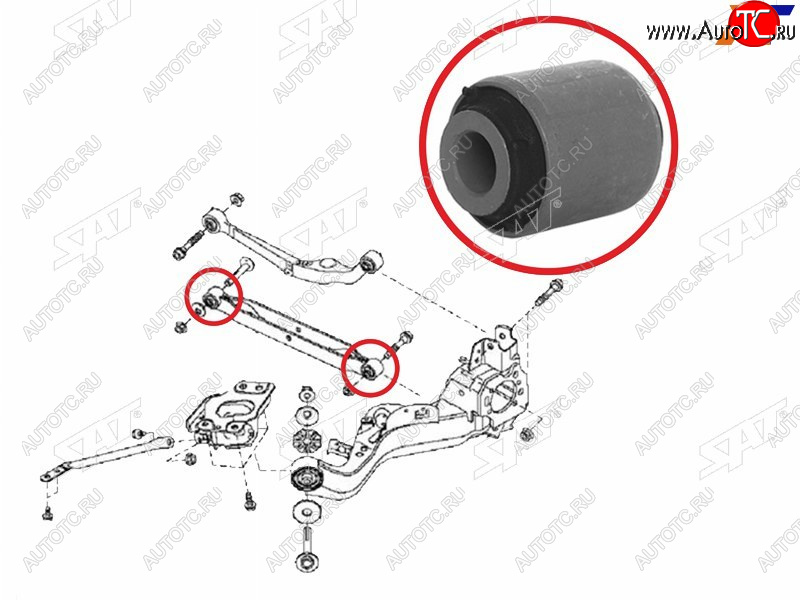 349 р. Сайлентблок заднего нижнего поперечного рычага NISSAN QASHQAI 06-QASHQAI 2+ 08-X-TRAIL 07-RENAULT (ST-55110-JG000-B)