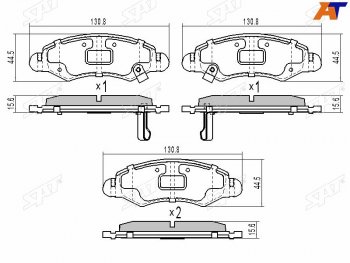 Колодки тормозные передние FR-FL SAT Suzuki (Сузуки) Wagon R (Вагон)  MH23S (2008-2012) MH23S