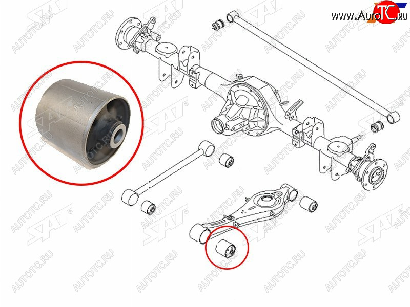 1 279 р. Сайлентблок заднего нижнего продольного рычага передний HYUNDAI STAREX H-1 07- (ST-55216-4H000)