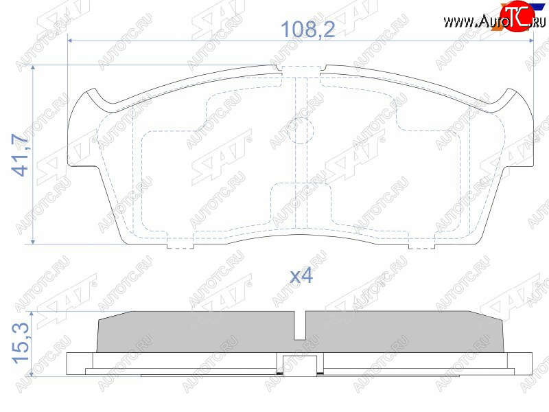 1 069 р. Колодки тормозные передние FR-FL SAT Suzuki Aerio RA21S, RC51S седан дорестайлинг (2001-2003)