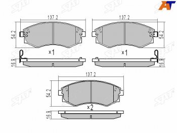 1 179 р. Колодки тормозные передние FR-FL SAT  Hyundai Sonata EF дорестайлинг (1998-2001). Увеличить фотографию 2