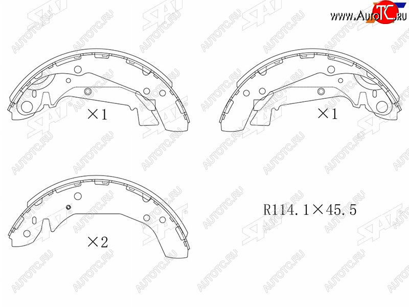 1 899 р. Колодки тормозные задние RH-LH SAT Hyundai Sonata EF рестайлинг ТагАЗ (2001-2013)