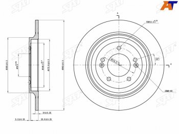 1 799 р. Диск тормозной передний Ø302mm SAT Hyundai Tucson TL дорестайлинг (2015-2018). Увеличить фотографию 2