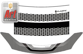 2 159 р. Дефлектор капота CA-Plastic  Toyota Ractis (2010-2016) (серия ART белая). Увеличить фотографию 1