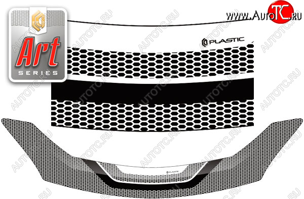 2 159 р. Дефлектор капота CA-Plastic  Toyota Ractis (2010-2016) (серия ART белая)