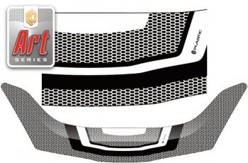 2 299 р. Дефлектор капота CA-Plastic  Honda Fit ( GE,  2) (2007-2012) (Серия Art черная). Увеличить фотографию 1