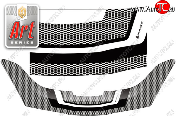 2 299 р. Дефлектор капота CA-Plastic  Honda Fit ( GE,  2) (2007-2012) (Серия Art черная)