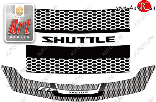 1 999 р. Дефлектор капота CA-Plastic  Honda Fit Shuttle  1 GP2,GG7,GG8 (2011-2013) (серия ART графит)