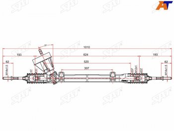 6 299 р. Рейка рулевая без ГУ LHD SAT Лада Ларгус рестайлинг R90 (2021-2024). Увеличить фотографию 2