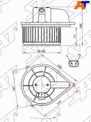 3 989 р. Мотор отопителя салона Peugeot Boxer 94-06  Citroen Jumper 94-02  Fiat Ducato 94-12 (ST-71734232). Увеличить фотографию 2