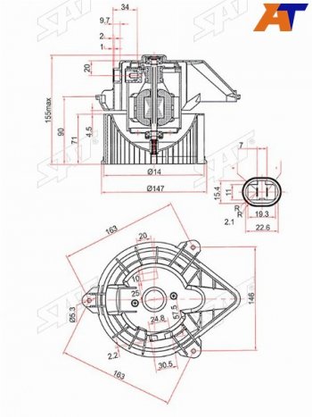 5 649 р. Мотор отопителя салона Nissan Primastar 02-14  Opel Vivaro 01-14  Renault Trafic 01-14 (ST-7701050310). Увеличить фотографию 1