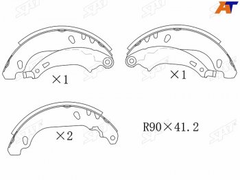 1 329 р. Колодки тормозные задние RH-LH SAT  Renault Logan ( 1,  2) - Sandero ( (BS),  (B8)) (Без ABS). Увеличить фотографию 1
