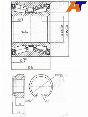 1 169 р. Подшипник задней ступицы SAT  CITROEN C2, C3 (FC/FN,  дорестайлинг,  SX,SY), C3 Aircross, C3 Picasso (дорестайлинг,  рестайлинг), C3 Pluriel, Nissan Cube (2), March (3 K12), Note (1,  2), Renault Logan (1,  2), Logan Stepway. Увеличить фотографию 1