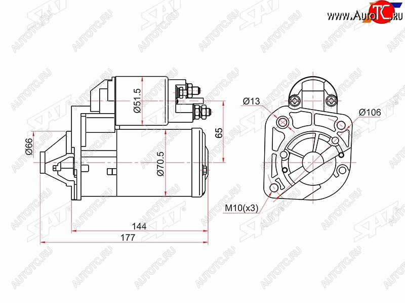 5 849 р. Стартер Renault Logan 04-16  Sandero 09-14  Dacia Duster 10-17  Logan 04-19  Logan Mcv 08-12  S (ST-8200584664N)