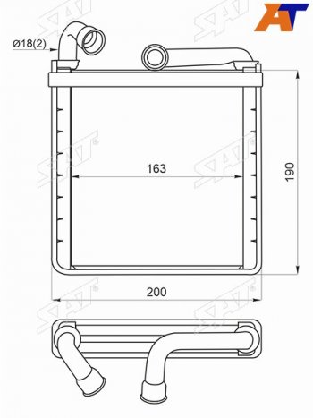 2 759 р. Радиатор отопителя салона SKODA OCTAVIA 13-KODIAQ 16-KAROQ 17-VOLKSWAGEN GOLF 12-PASSAT 14-TIGU (ST-87-0025). Увеличить фотографию 2