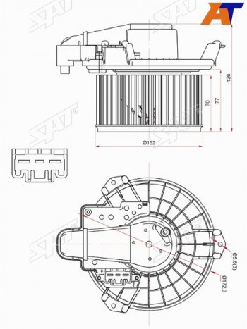 8 399 р. Мотор отопителя салона TOYOTA AURIS 06-/BLADE 06-12/COROLLA 12-/RAV4 05-18/MARK X 07-13/SAI 09-18(RH SAT ST-87103-42070, st8710342070 (ST-87103-42070). Увеличить фотографию 1