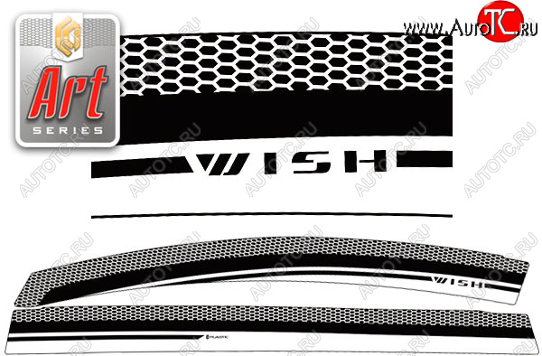 2 399 р. Дефлектора окон CA-Plastic  Toyota Wish  XE20 (2009-2017) (серия Art белая, без хром. молдинга)