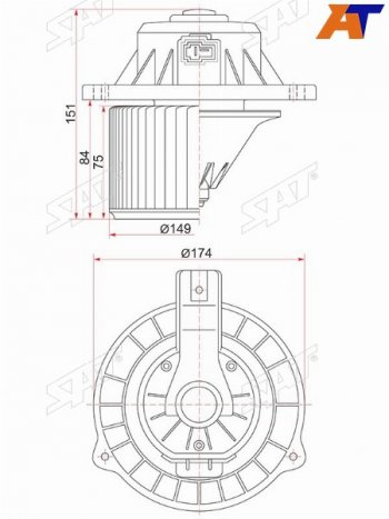 3 199 р. Мотор отопителя салона Hyundai Solaris 10-17  Kia Rio 11-17  Hyundai Accent 11-17 (ST-97111-4L000). Увеличить фотографию 1