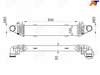 7 999 р. Радиатор интеркулера MERCEDES BENZ C-CLASS W204 06-14E-CLASS W212 09- (ST-A2045000500). Увеличить фотографию 1