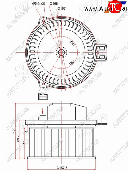 3 499 р. Мотор отопителя салона Mazda 3 13-19  6 07-12  Axela 13-19  CX-5 11-17 (ST-GS1D-61-B10)