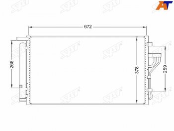 6 199 р. Радиатор кондиционера Hyundai ix35 09-15  Kia Sportage 10-16 (ST-HY14-394-B0). Увеличить фотографию 1