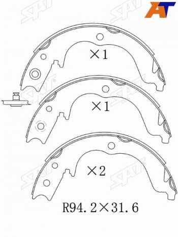 1 789 р. Колодки барабанные задние RH-LH SAT  CITROEN C-crosser (2007-2012), Mitsubishi Outlander ( XL,  CW0W) (2005-2013), Peugeot 4007 (2007-2012). Увеличить фотографию 1